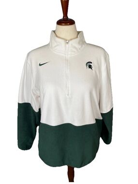 Nike Dri Fit Quarter Zip Fleece Michigan State MSU Size XL Embroidered